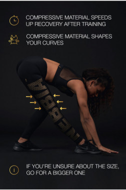 Спортивные женские леггинсы для бега Nebbia Gold Print