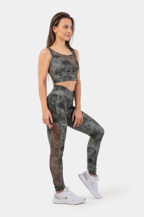 Спортивные леггинсы для йоги Nebbia ECO Camo Green Mesh