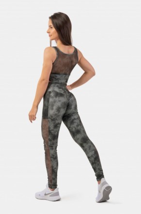 Спортивные леггинсы для йоги Nebbia ECO Camo Green Mesh