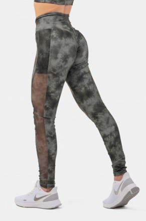 Спортивные леггинсы для йоги Nebbia ECO Camo Green Mesh