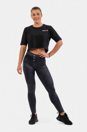 Женские леггинсы с эффектом кожи Nebbia High Waist Glossy Look Bubble Butt Pants