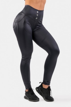 Женские леггинсы с эффектом кожи Nebbia High Waist Glossy Look Bubble Butt Pants